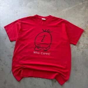 Vintage 90's Who Cares Obscure Funny Art Grunge Retro Graphic T-shirt Size XL